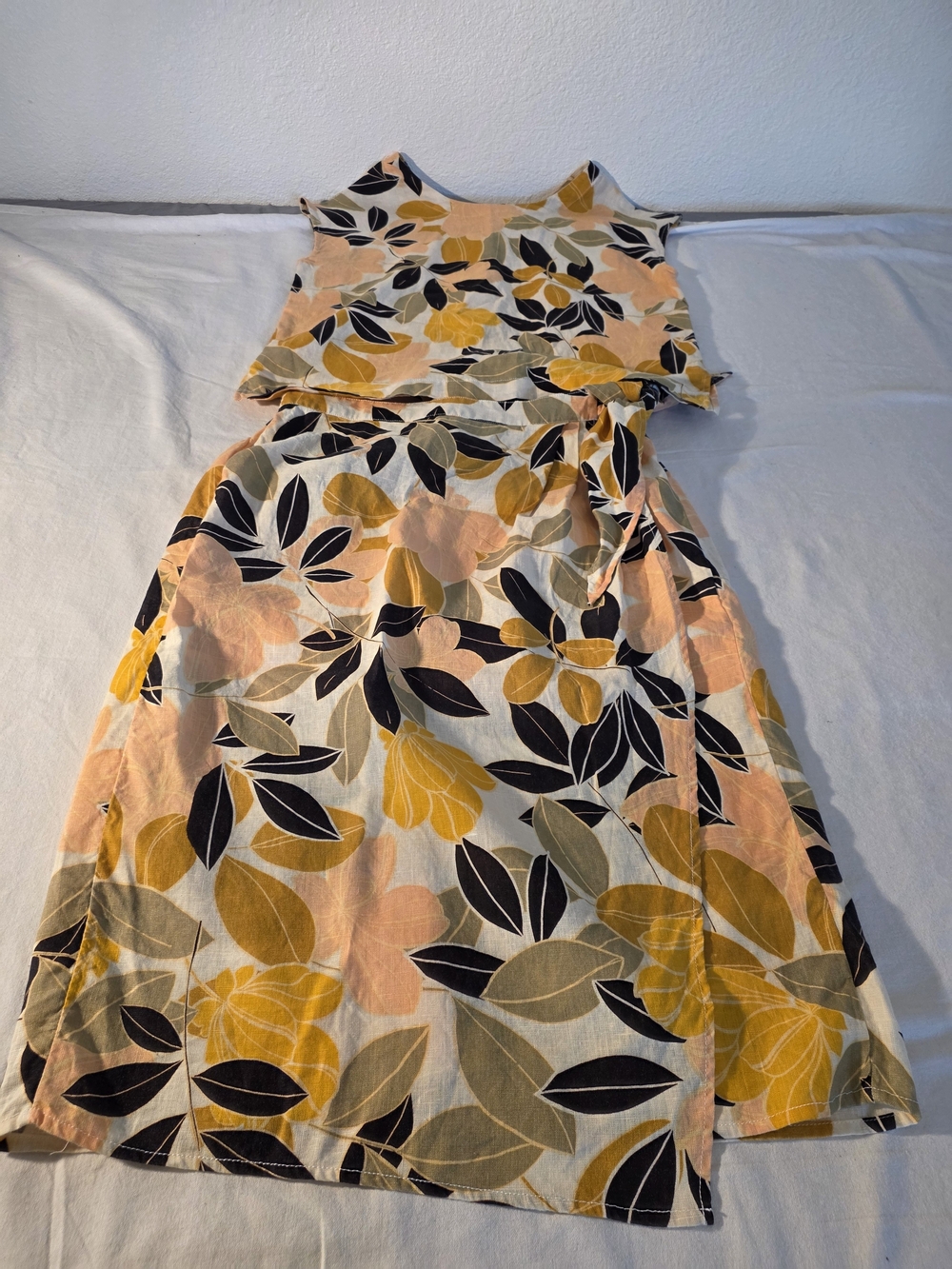 Rachel Zoe Girls Floral Two-Piece Dress Set in Yellow, Peach & Black